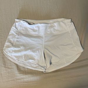 Lululemon white running shorts lined size 8